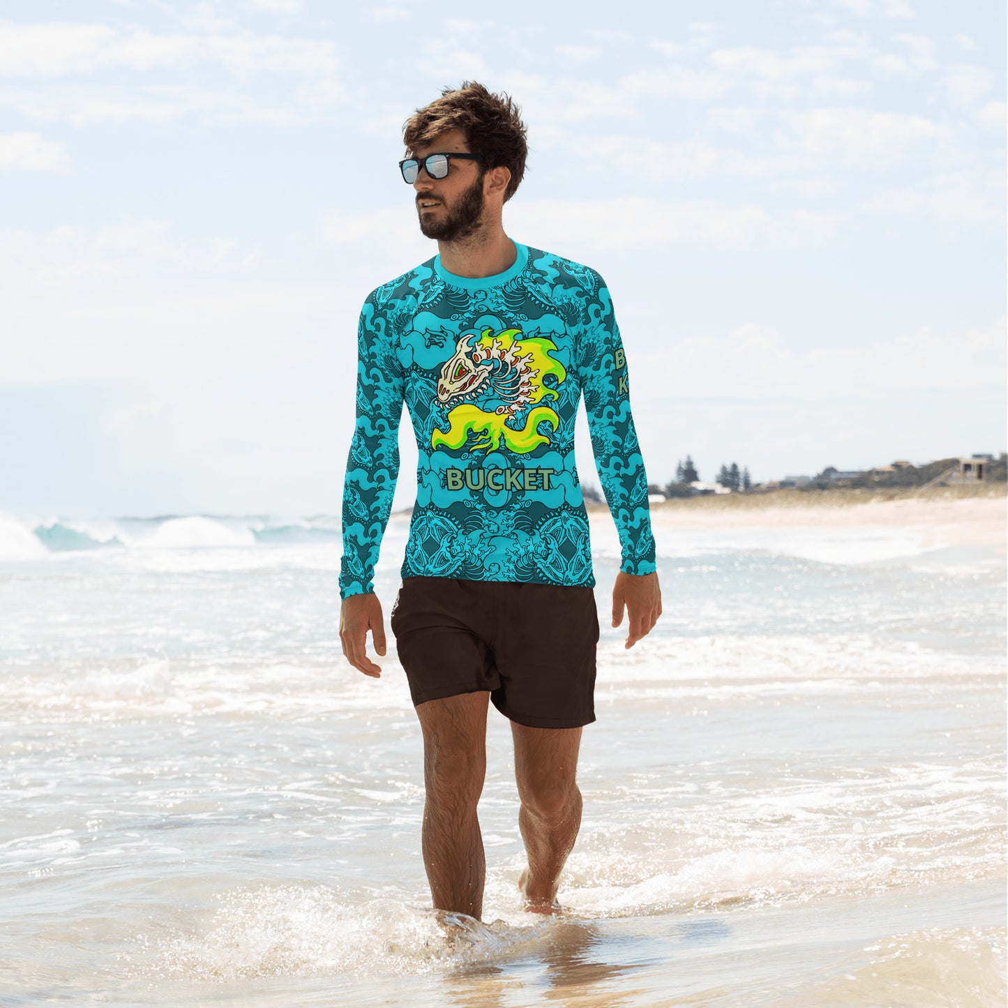 Underwater Fins & Bone Men's Rash Guard