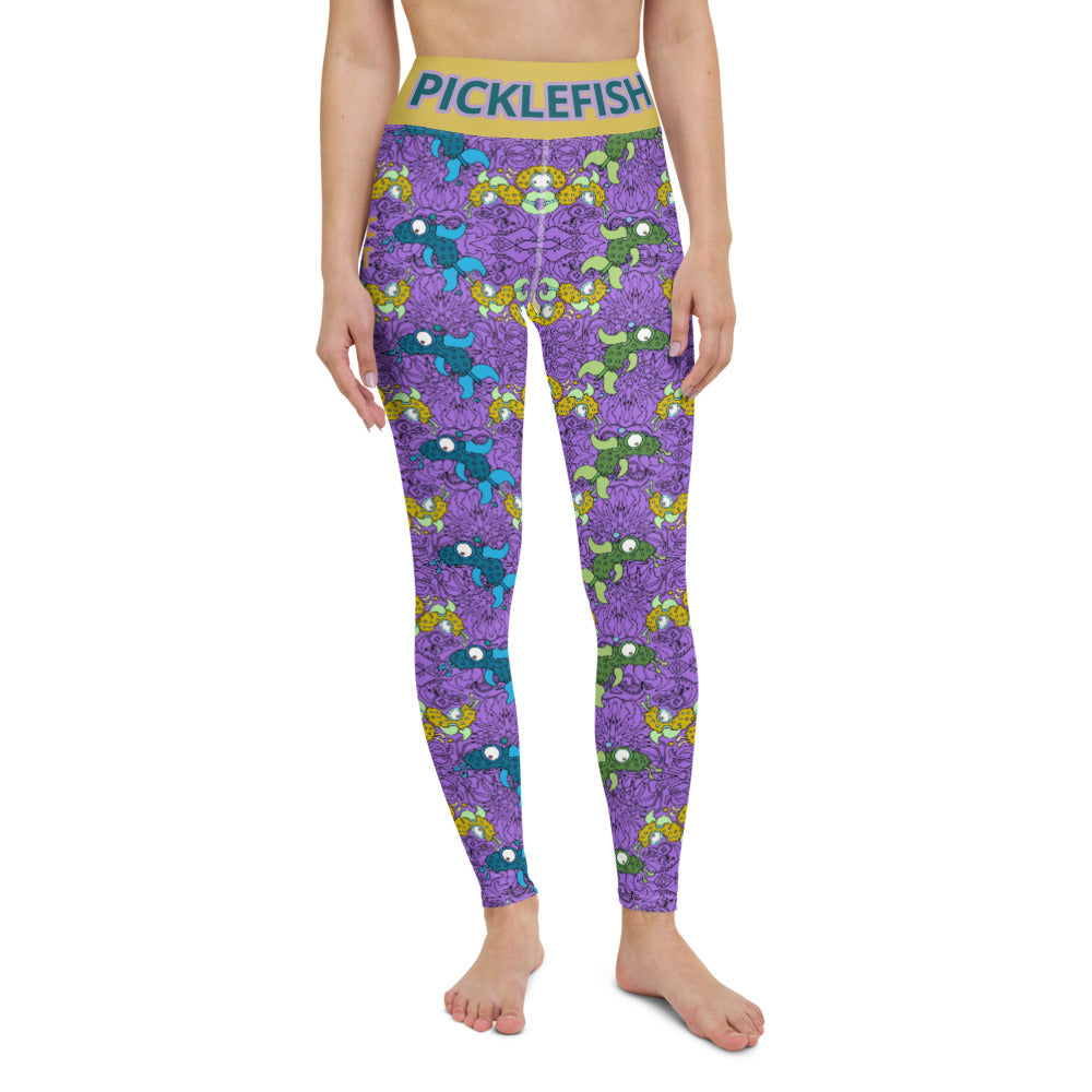 Gold & Purple Picklefish Leggings