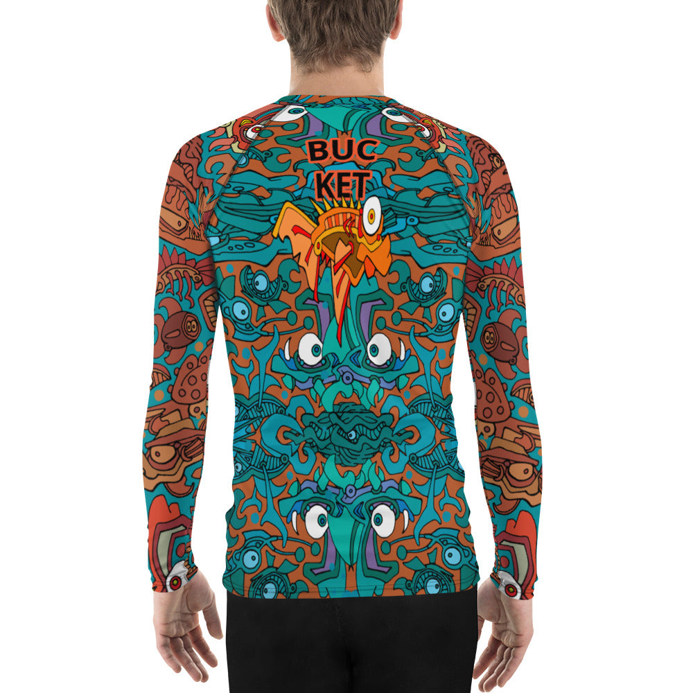 Rusty Contrast Rash Guard Rust Bucket Men's Rash Guard – BucketInk