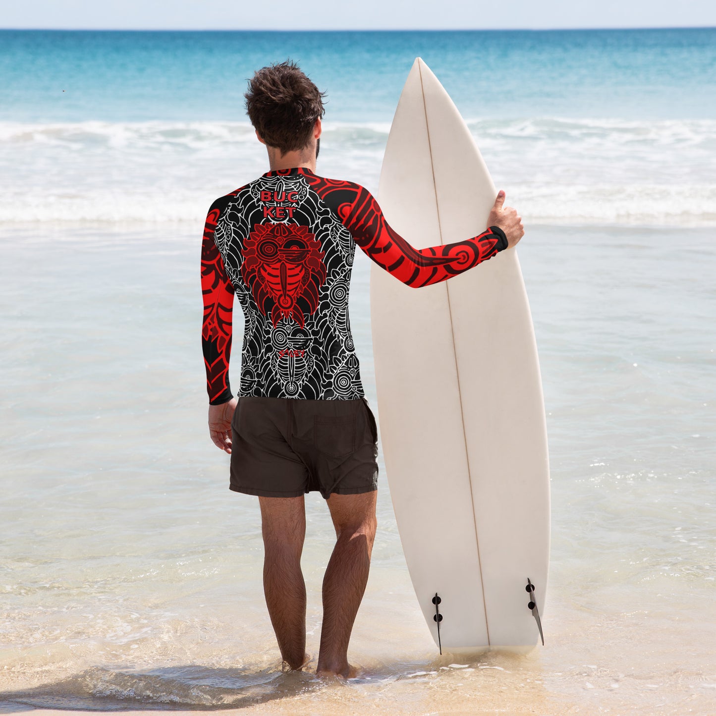 Red Bucket McRib Men's Rash Guard