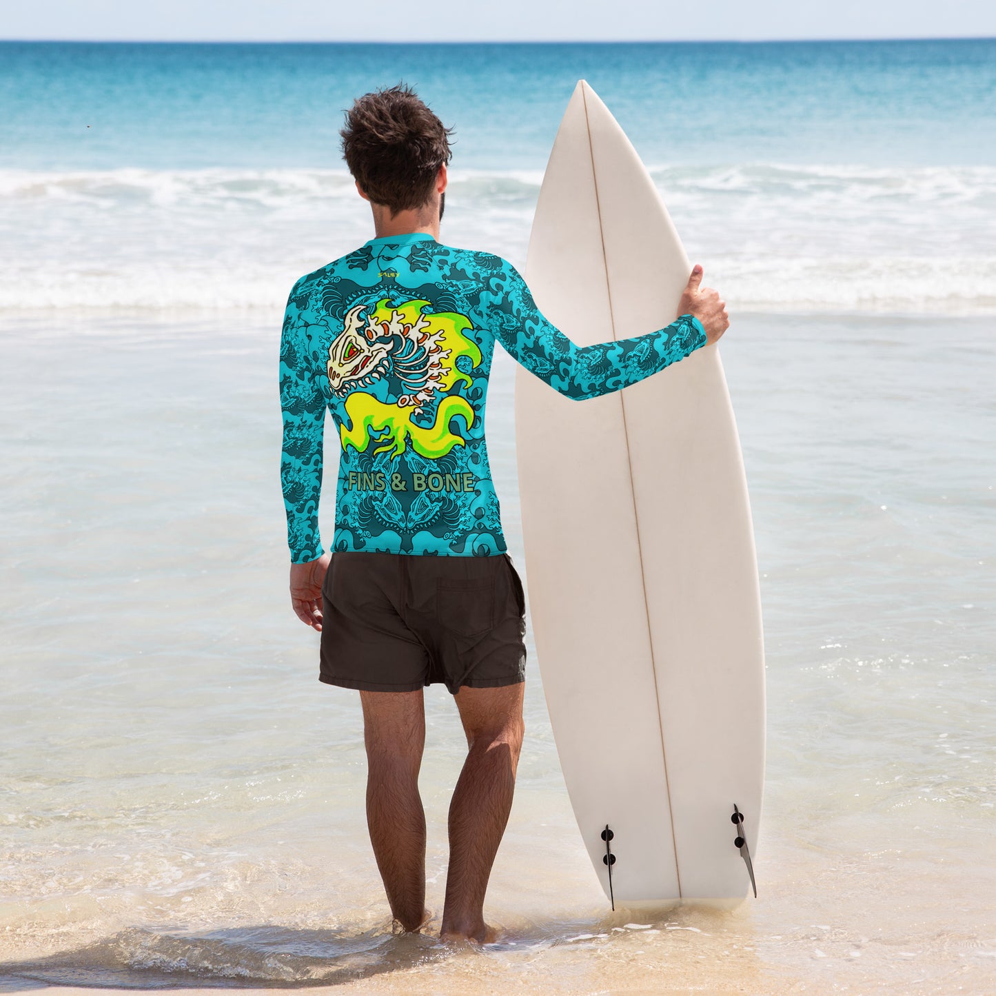 Underwater Fins & Bone Men's Rash Guard