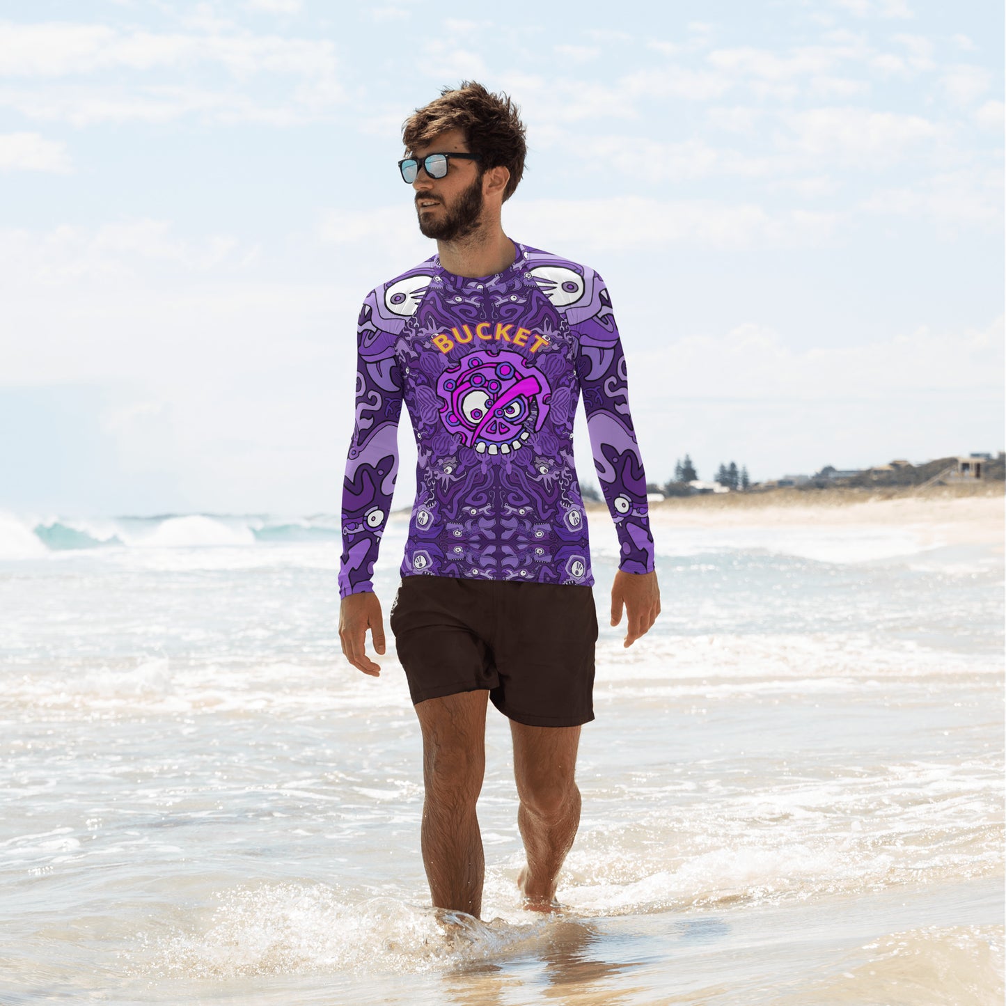 Purple God & Longtooth Men's Rash Guard