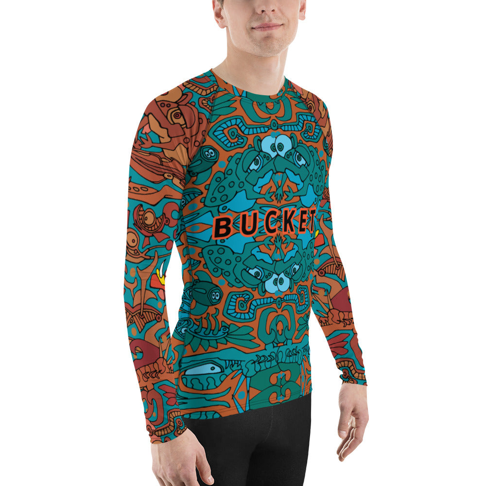 Rusty Contrast Rash Guard Rust Bucket Men's Rash Guard – BucketInk