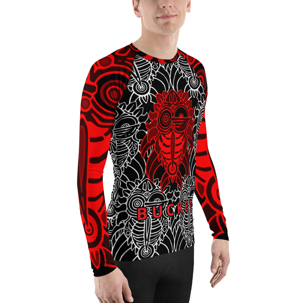 Red Bucket McRib Men's Rash Guard