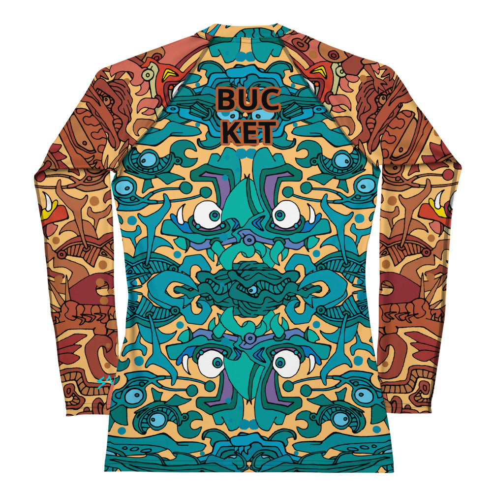 Rusty Contrast Rash Guard Chardonnay Rust Bucket Women's Rash Guard – BucketInk