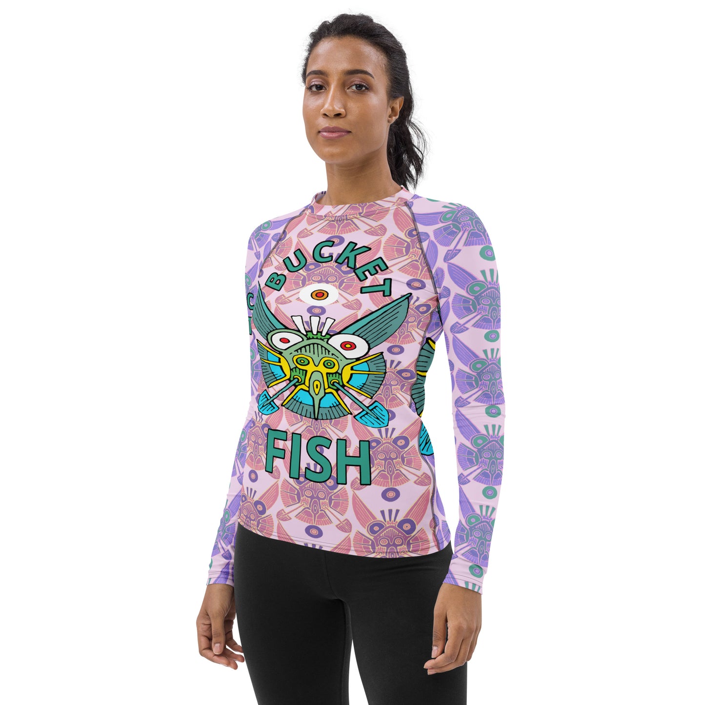 Bucktooth Angel Bucketfish Women's Rash Guard