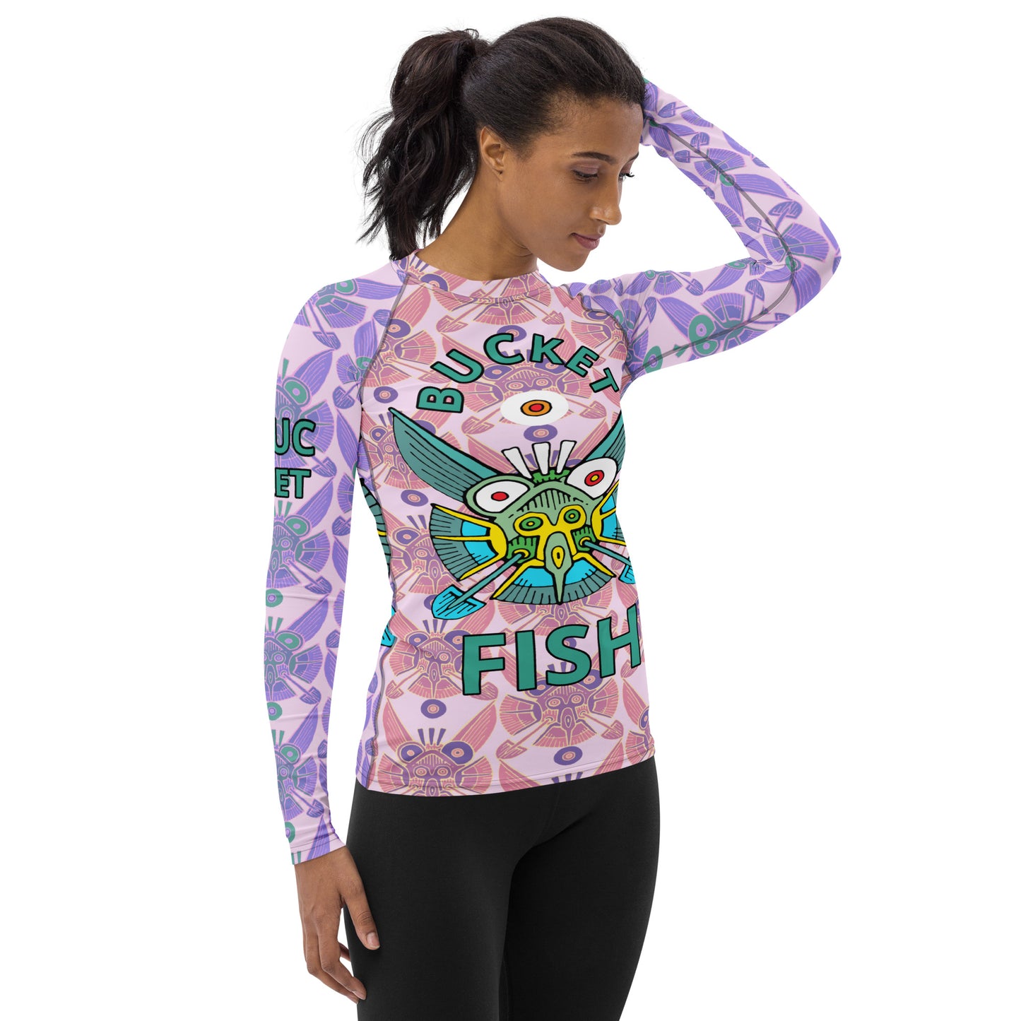 Bucktooth Angel Bucketfish Women's Rash Guard