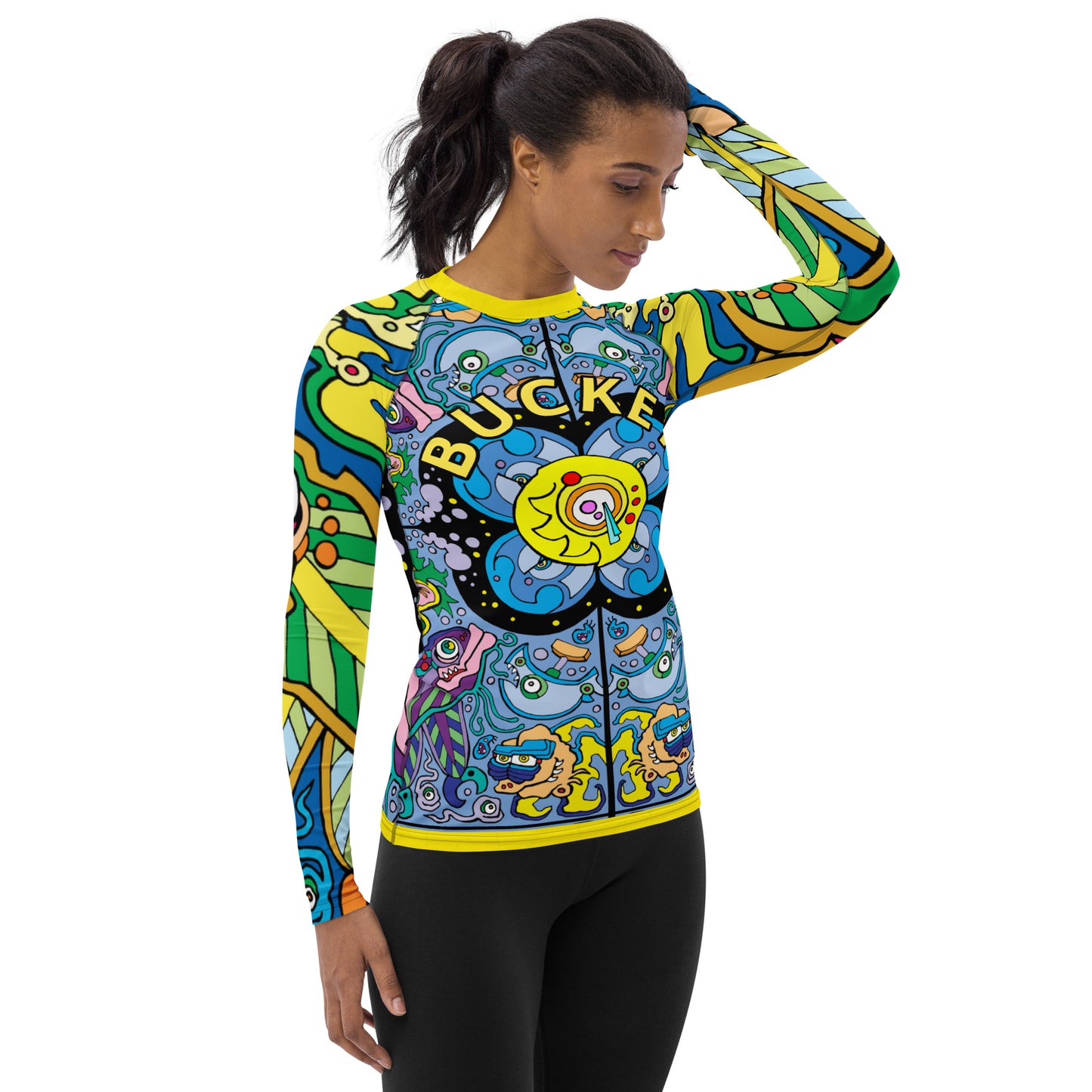 Big Bucket World Highlife Women's Rash Guard