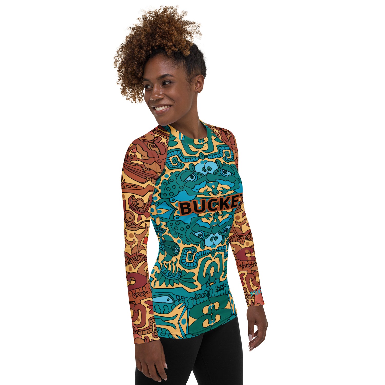Rusty Contrast Rash Guard Chardonnay Rust Bucket Women's Rash Guard – BucketInk