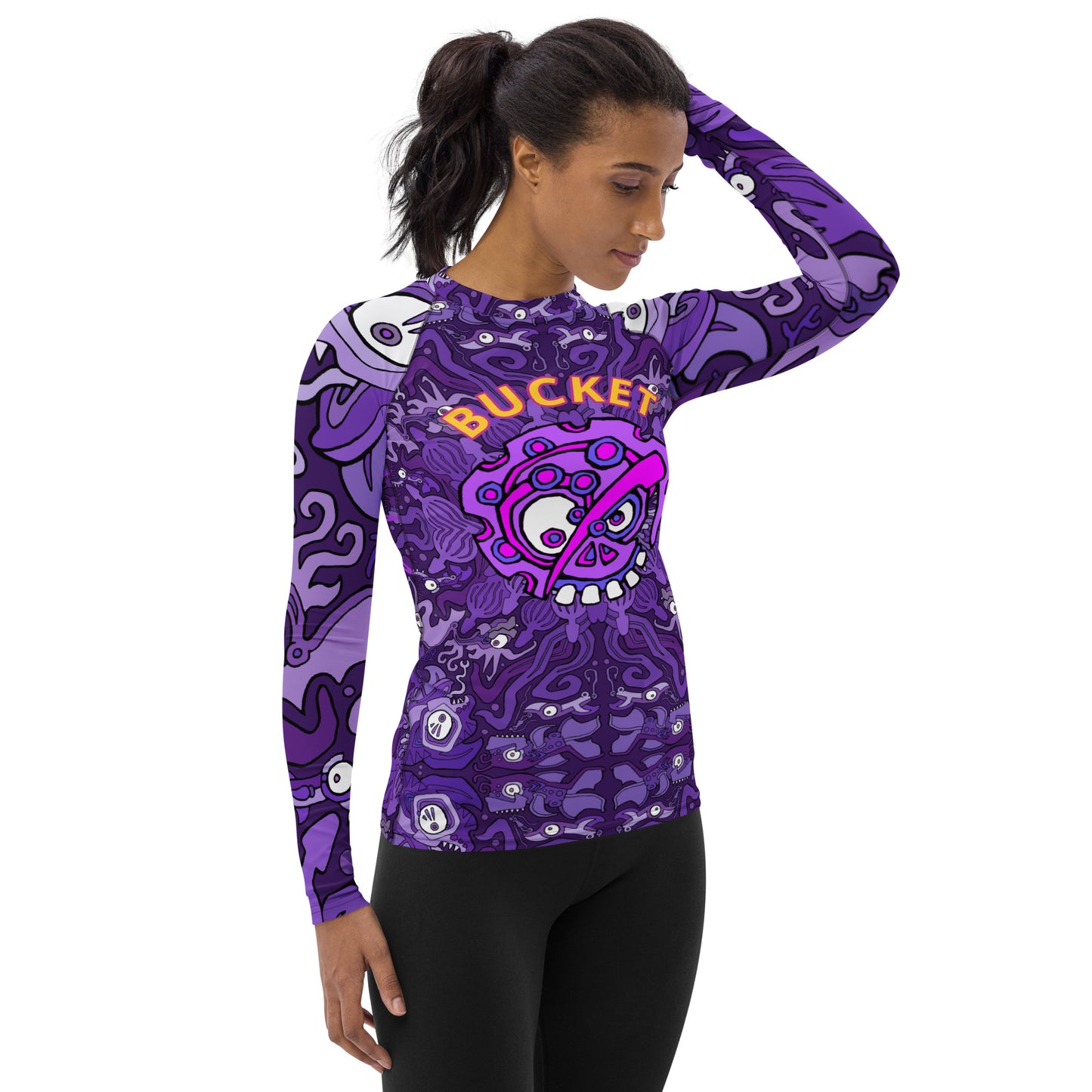 Grape Bucket Moonbeam Women's Rash Guard