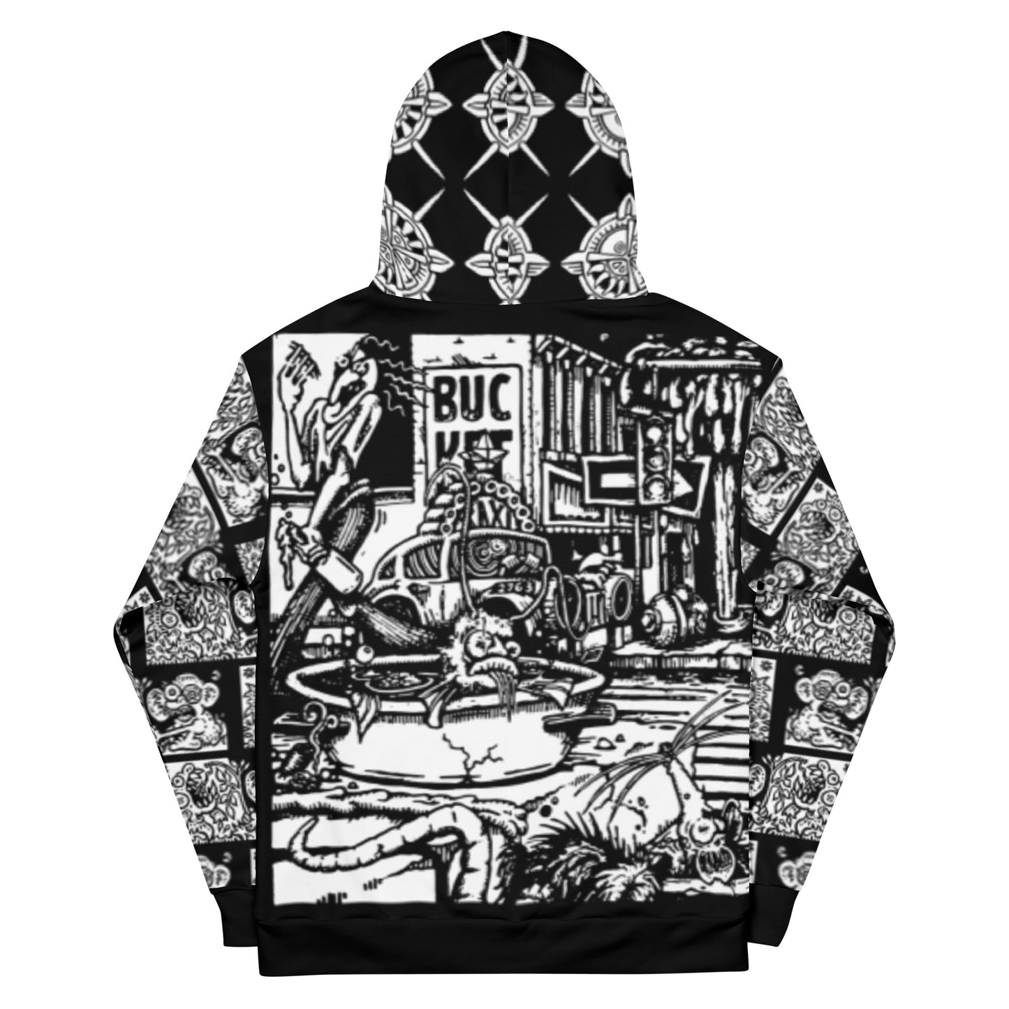 Black & White O.G. Bucketfish Unisex Hoodie