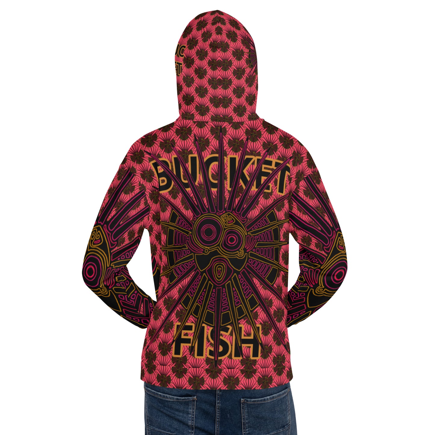 Strawberry Glow Spike Bucket Unisex Hoodie