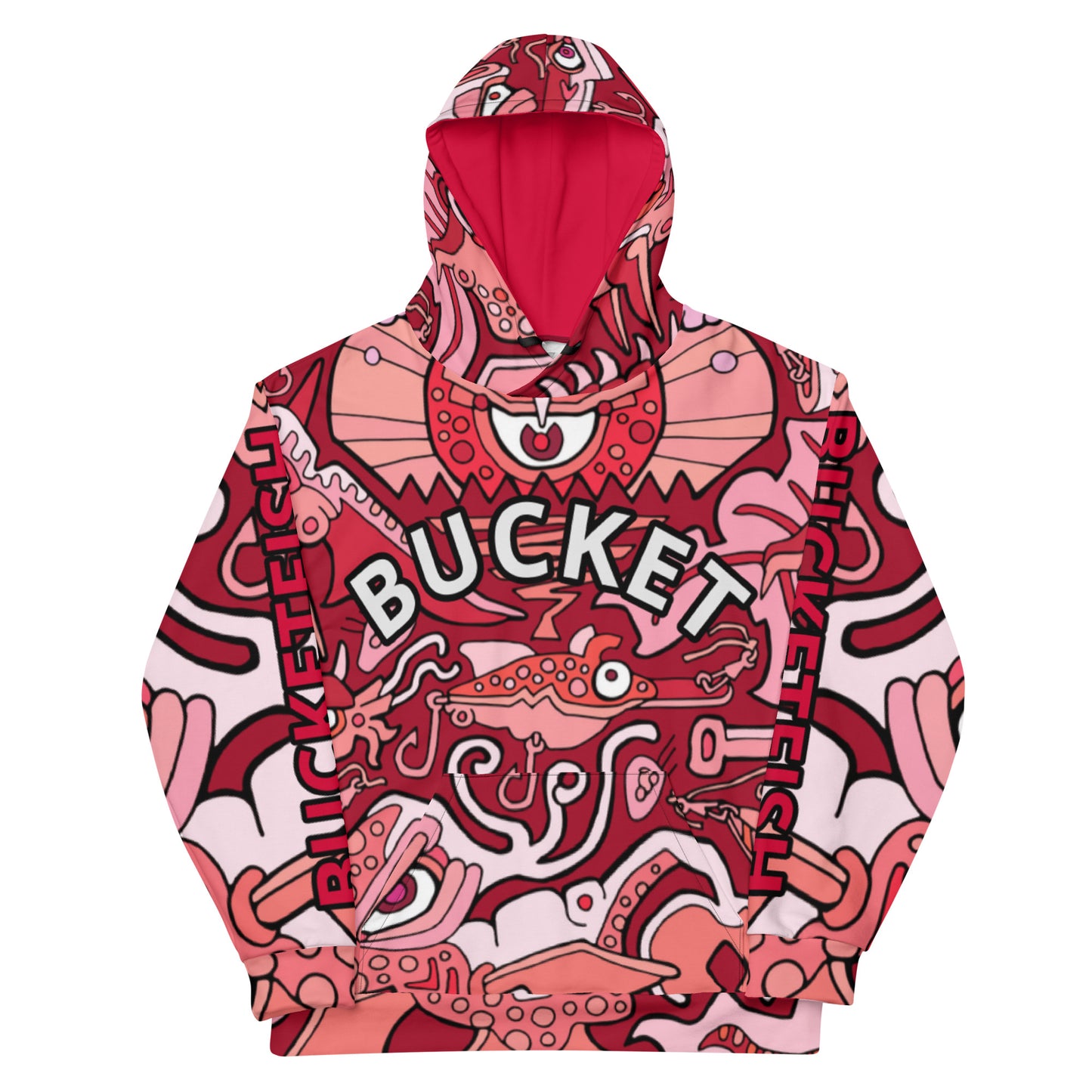 Hot Red Bucket Sun Unisex Hoodie