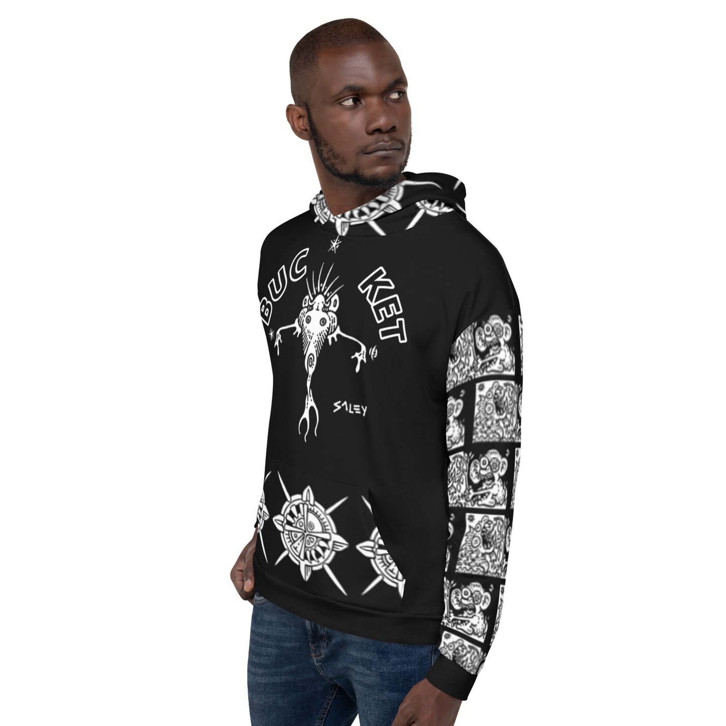 Black & White O.G. Bucketfish Unisex Hoodie