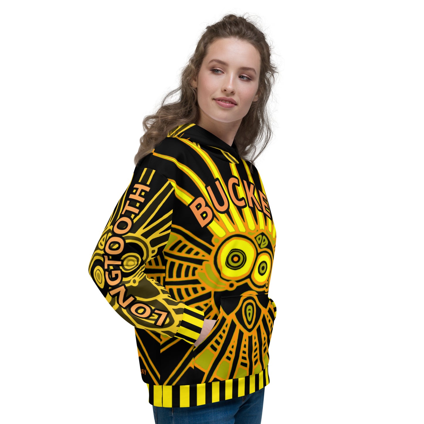 Black & Yellow Longtooth Bucketfish Unisex Hoodie