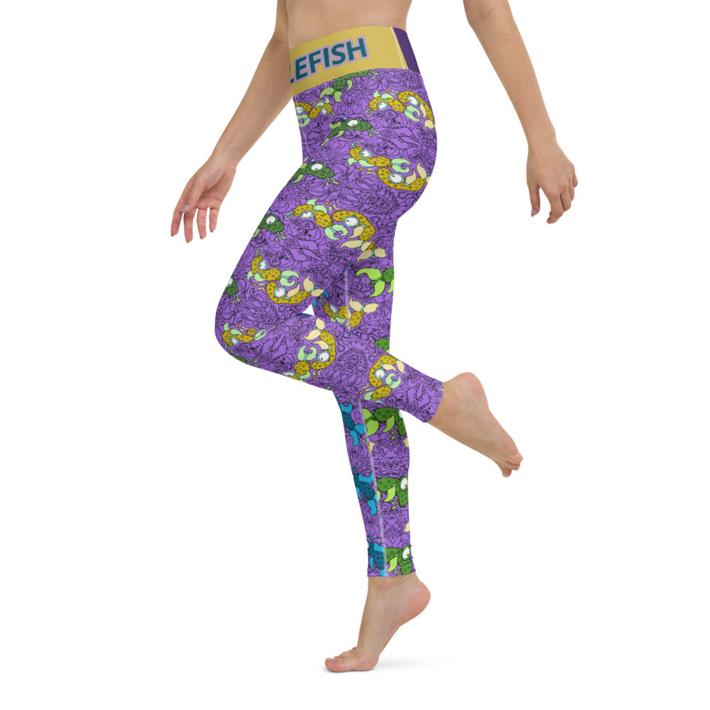 Gold & Purple Picklefish Leggings