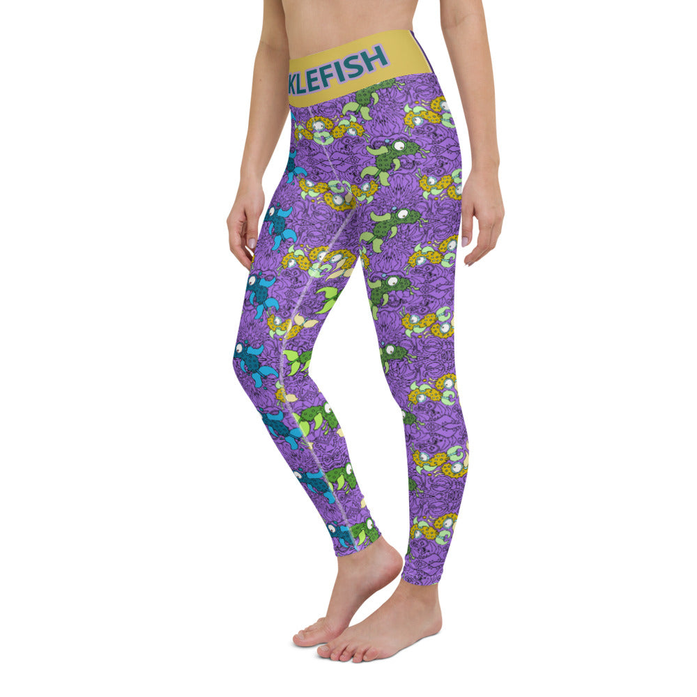 Gold & Purple Picklefish Leggings