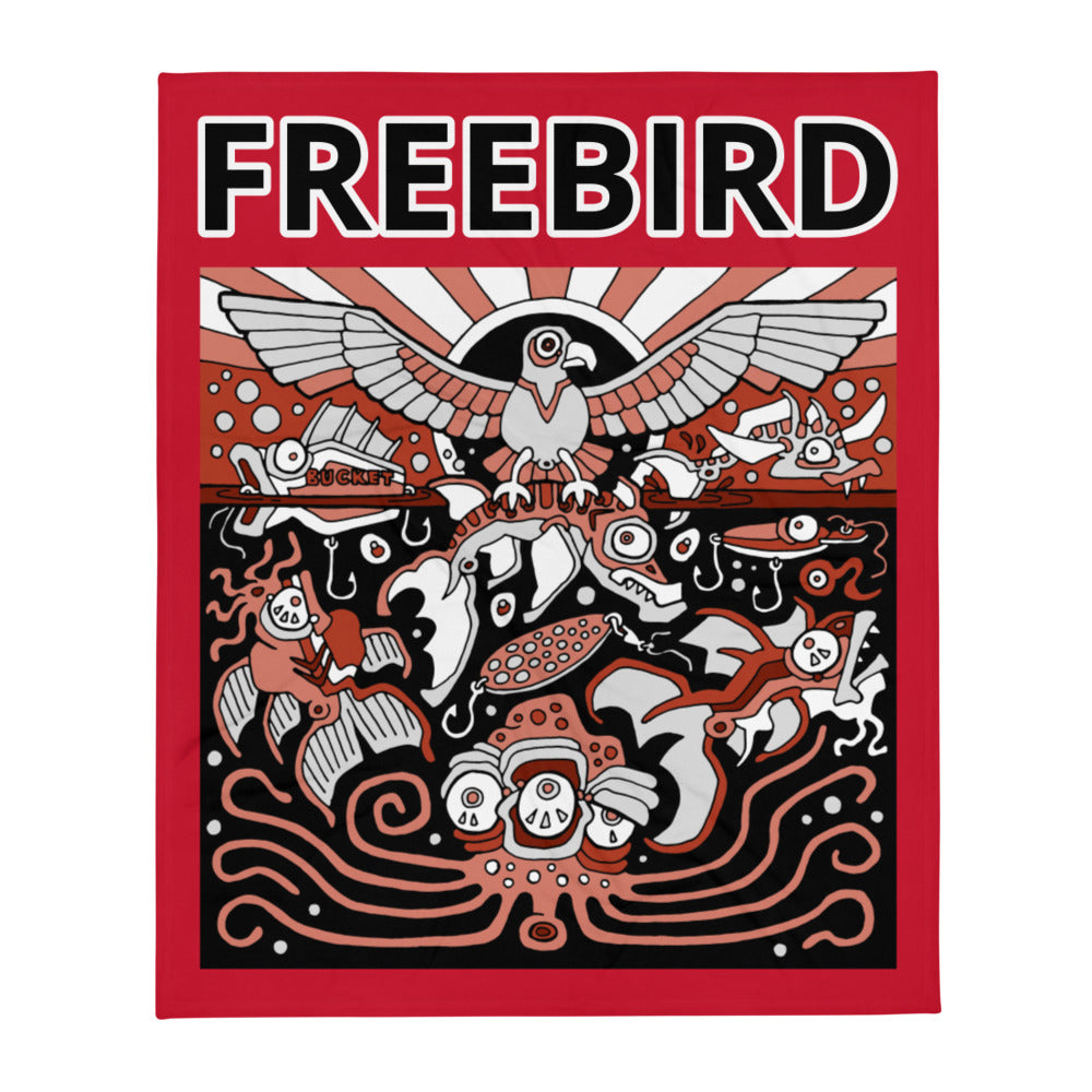 Red Freebird Throw Blanket